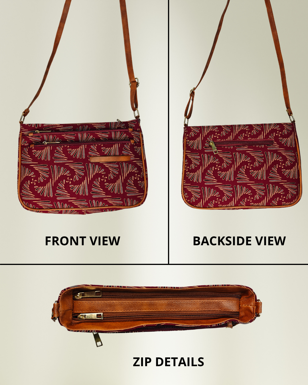 The 5 Zipper Sling: Style Meets Everyday Convenience - Blue Katha