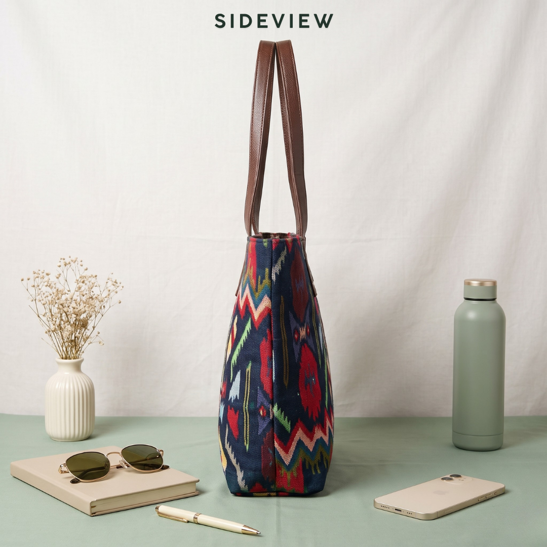 Everyday Jacquard Tote bags for Women - Black Weave