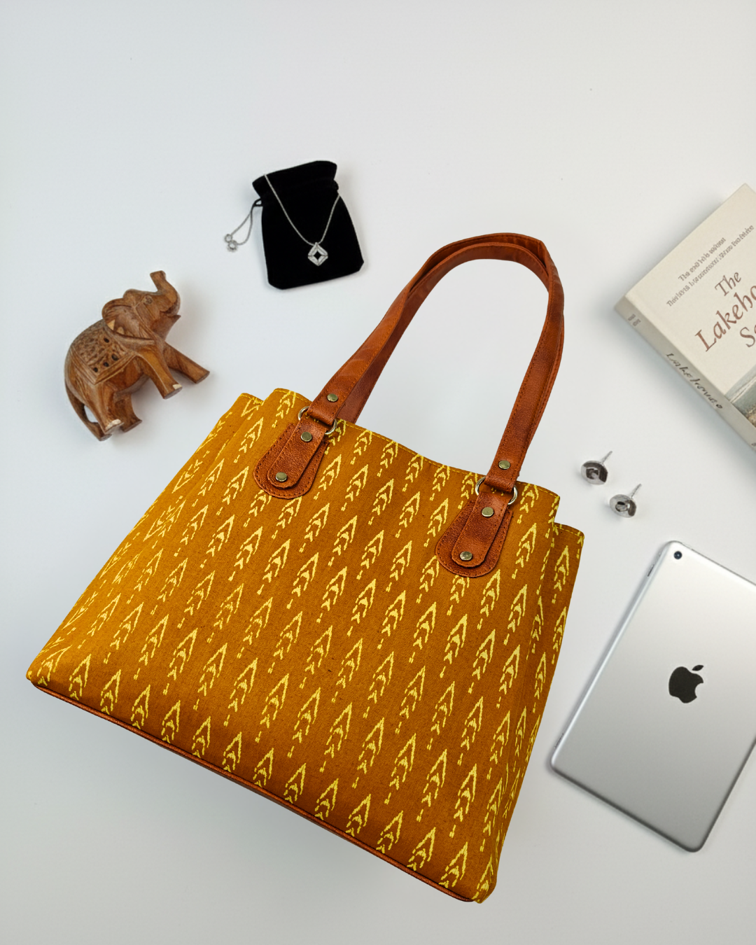 3 Partition Tote Bag for Women - Yellow