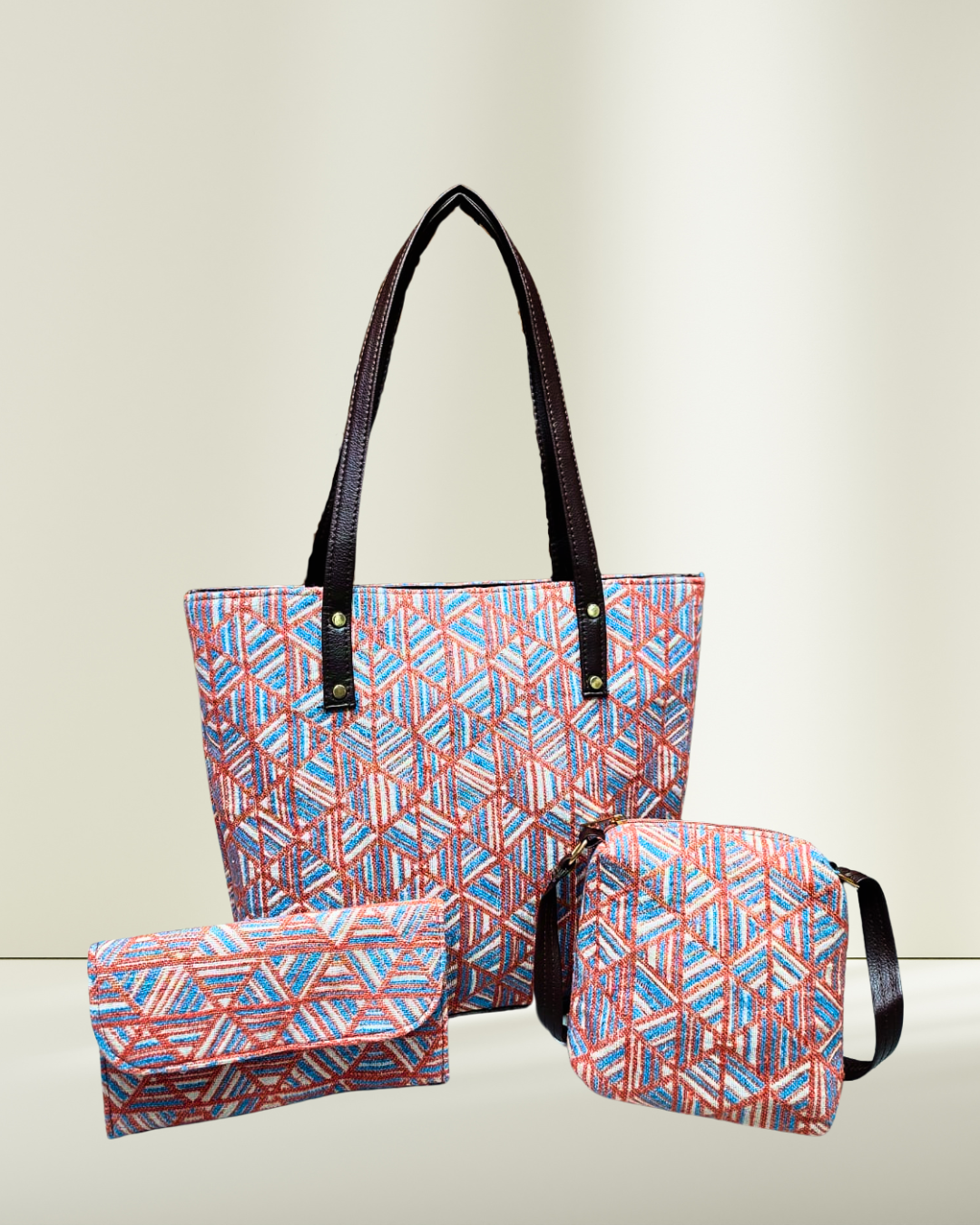 Gift Pack 3pc Combo Bags for Any Event - Onion Pink weave - Surovi Bags