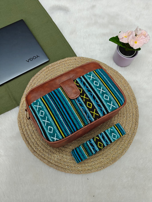 Magnetic Sling Bag Jacquard - Green