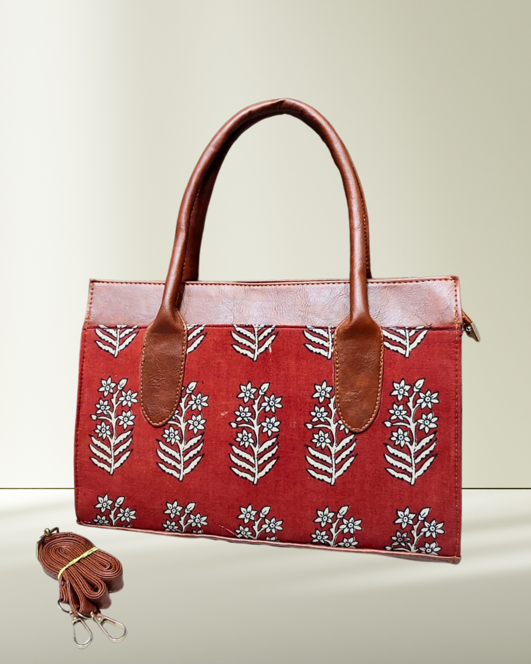 Women Urban Printed Handbag - Red - Surovi Bags
