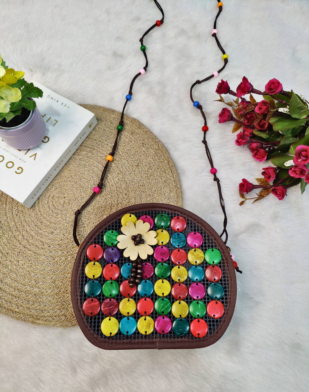 D Sling - Coconut Shell Beaded Bags - Surovi Bags