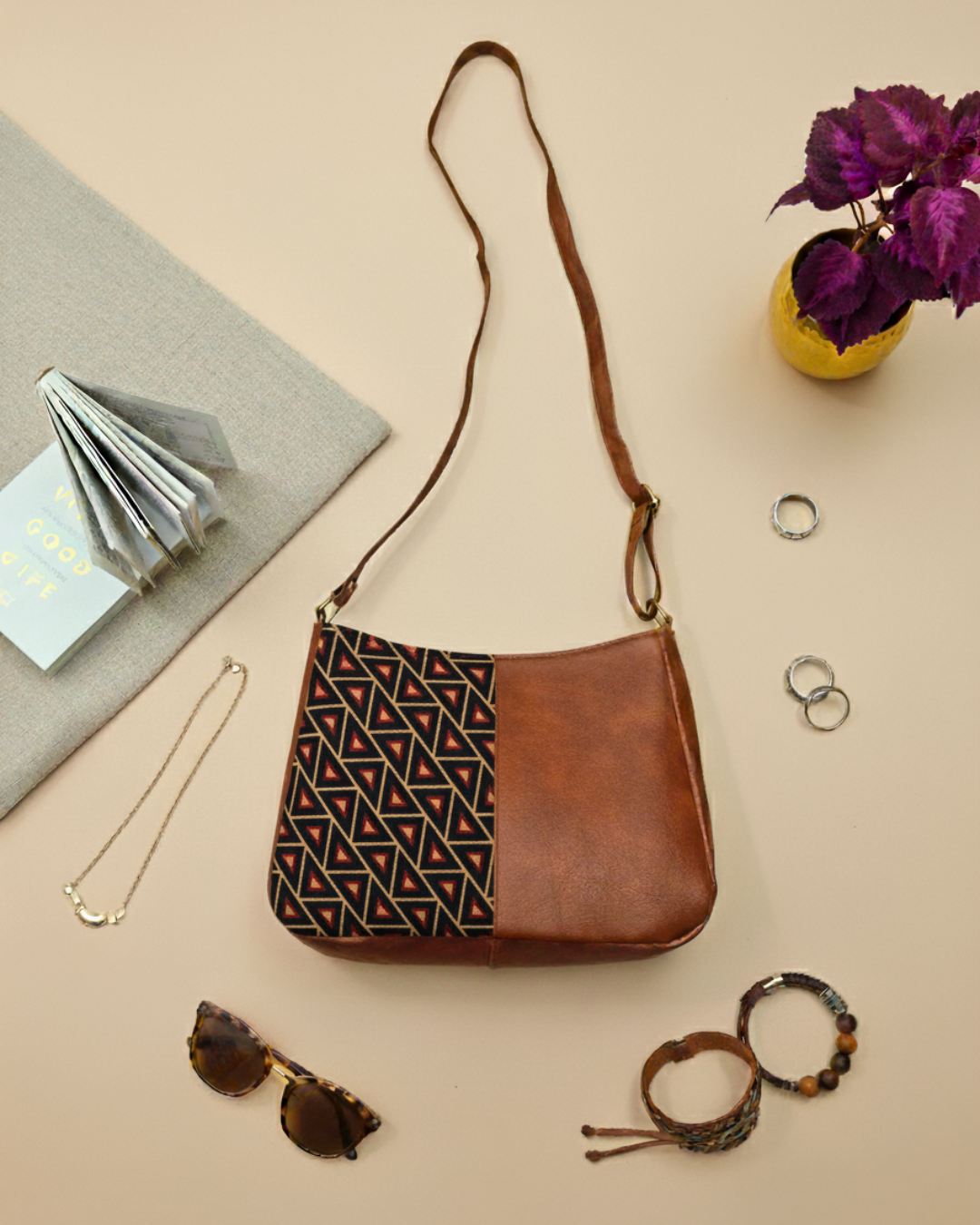 Combination Sling bag for Women - Black Butti