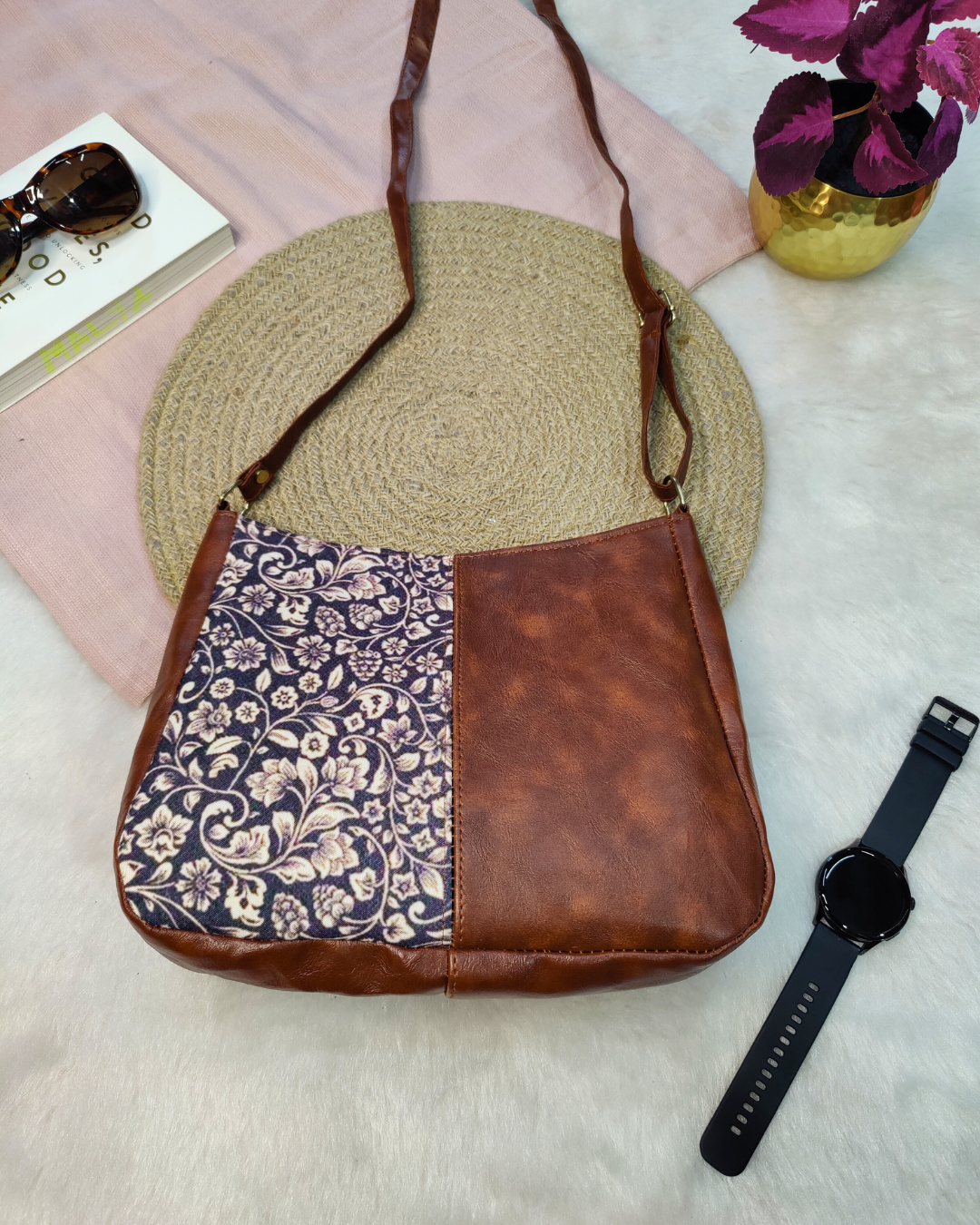 Combination Sling bag for Women - Kalamkari - Surovi Bags