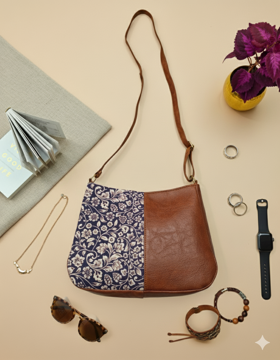 Combination Sling bag for Women - Kalamkari - Surovi Bags