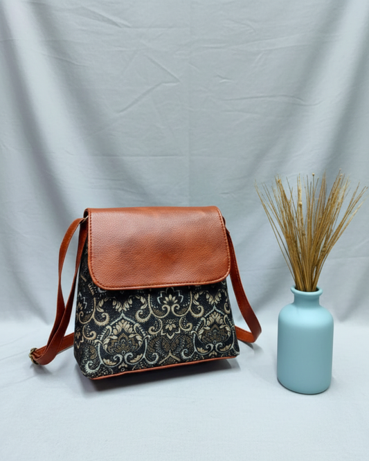 Cross Body Flap Sling - Golden Weave