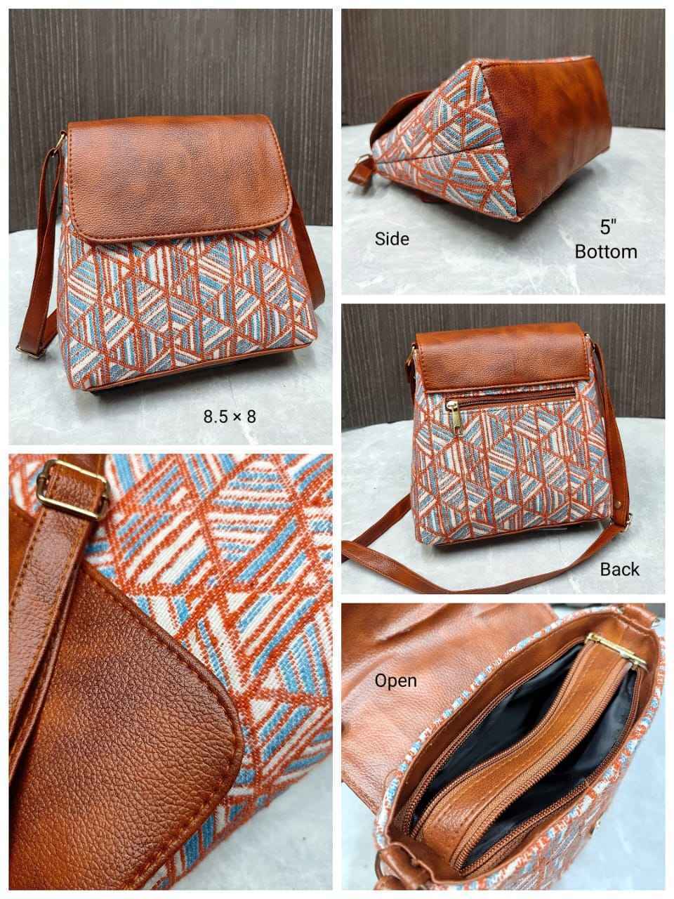 Jacquard Cross Body Flap Sling - Multi Color Weave