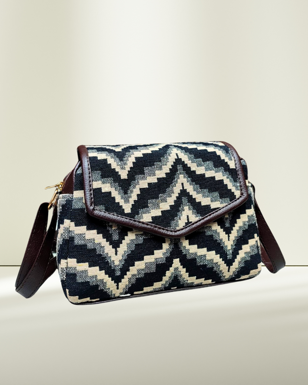 Handmade Jacquard Sling Bag for Women - Lehar