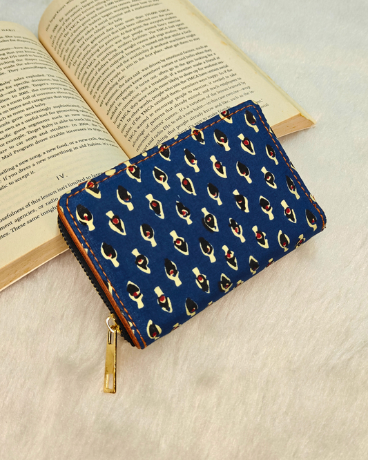 Foldable Pocket Wallet For Women - Hand block print