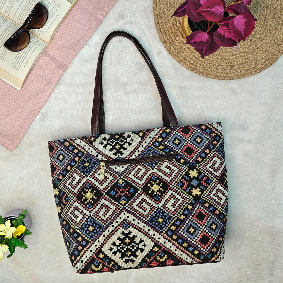 Statement Tote bags for Women - Blue Weave
