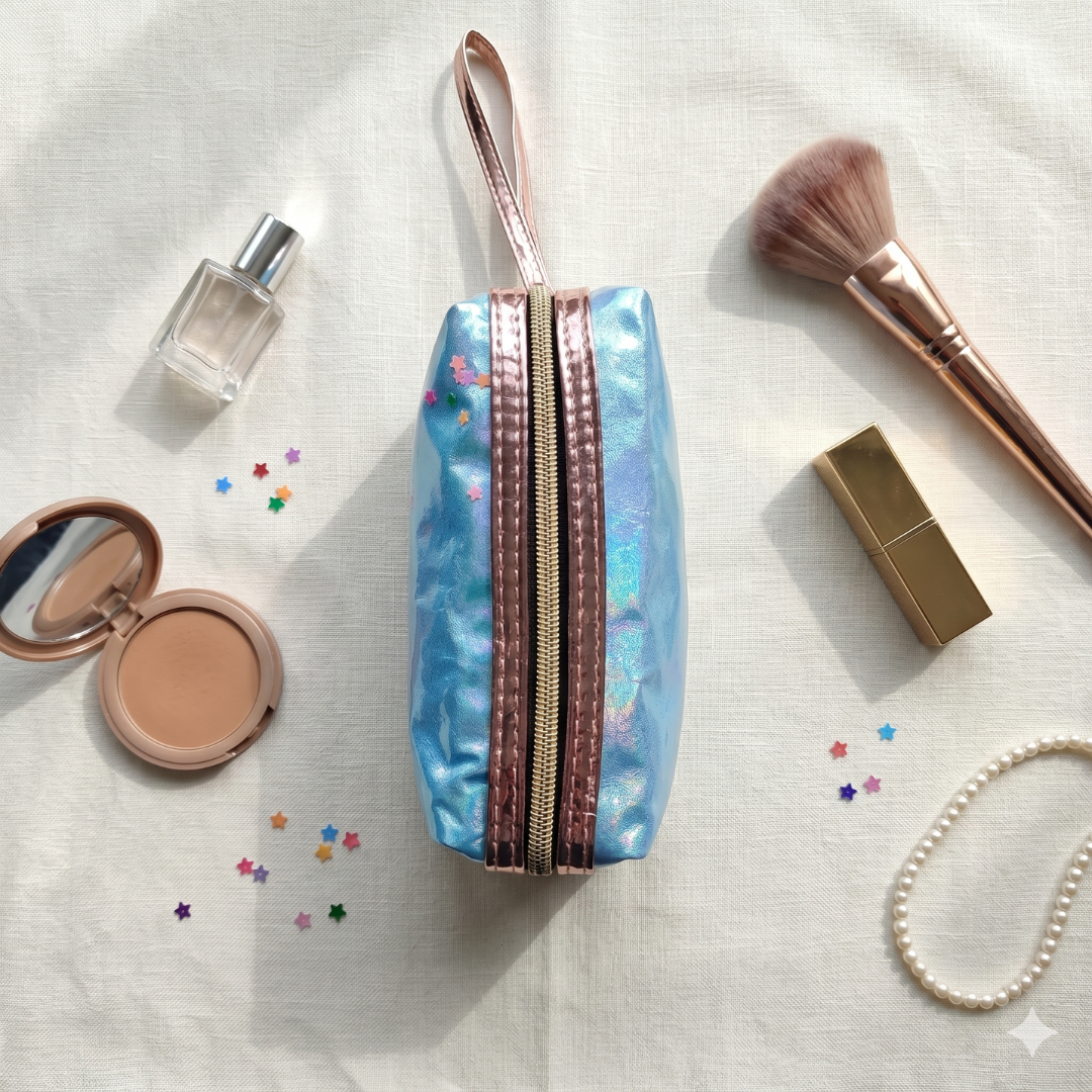Premium Quilted Floral Cosmetic Pouch - Pink