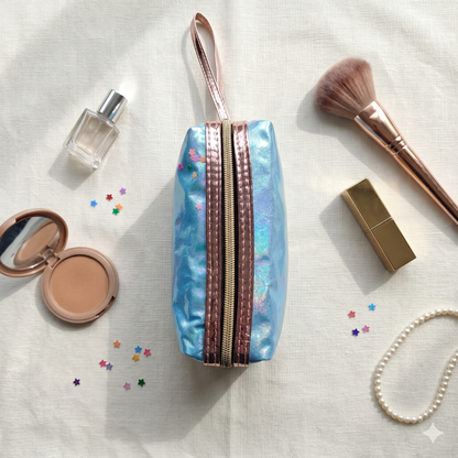 Premium Quilted Floral Cosmetic Pouch - Pink