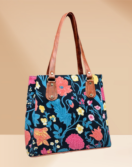 3 Partition Tote Bag for Women - Floral