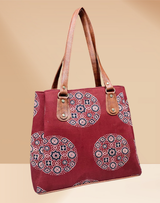 3 Partition Tote Bag for Women - Red