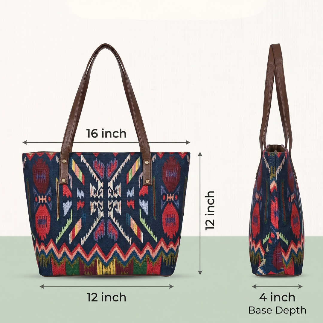 Everyday Jacquard Tote bags for Women - Black Weave
