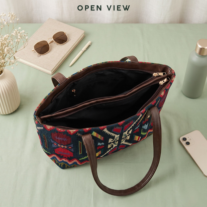 Everyday Jacquard Tote bags for Women - Black Weave