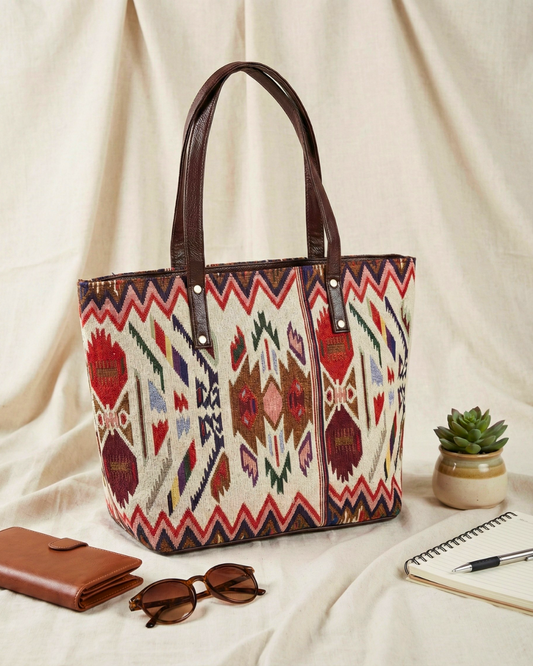 Everyday Jacquard Tote bags for Women - Tribal Weave