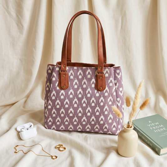 3 Partition Tote Bag for Women - Linen - Surovi Bags