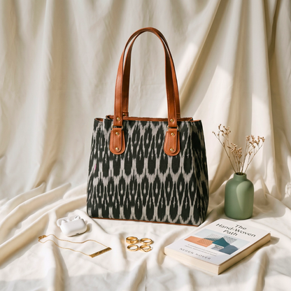 3 Partition Tote Bag for Women - Khadi