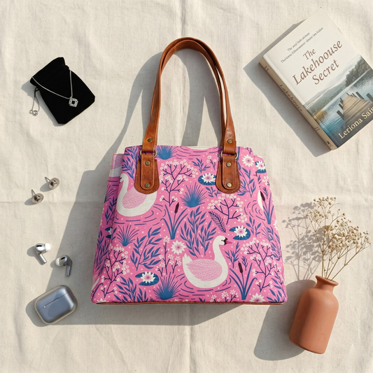 3 Partition Tote Bag for Women - Linen - Surovi Bags