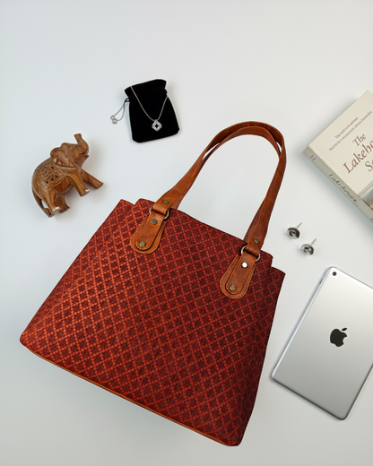 3 Partition Tote Bag for Women - Khadi