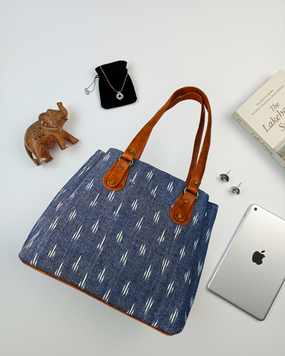 3 Partition Tote Bag for Women - Blue