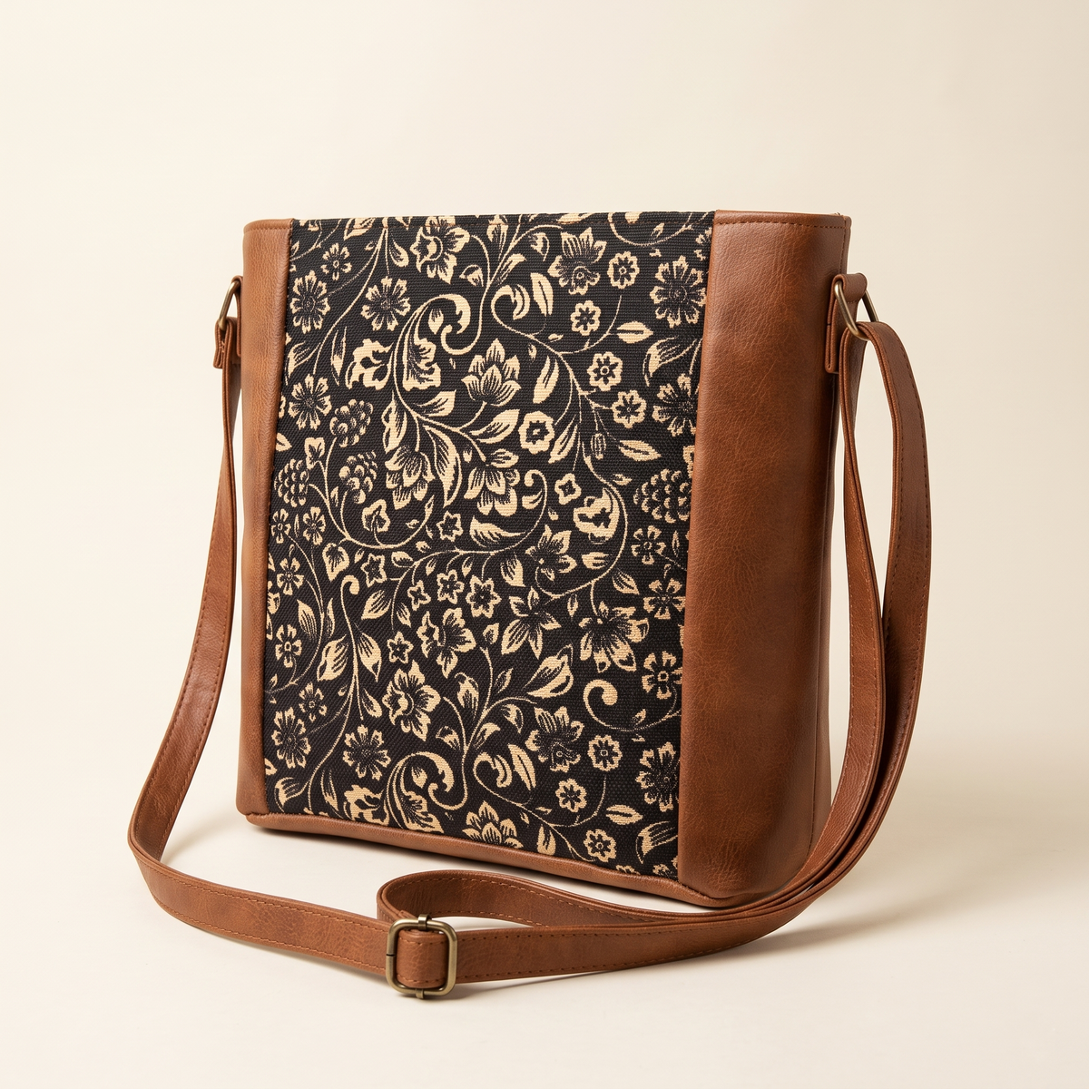 Jute Frame Sling - Handcrafted Traditional Crossbody Bag - Kalamkari
