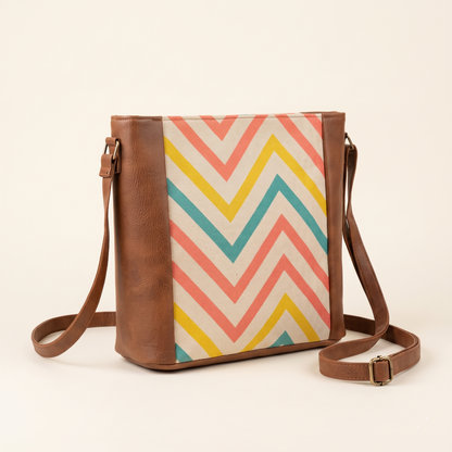 Jute Frame Sling - Handcrafted Traditional Crossbody Bag - Wave