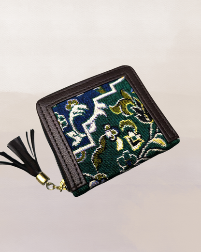 Jacquard Pocket Mini wallet - Green Floral