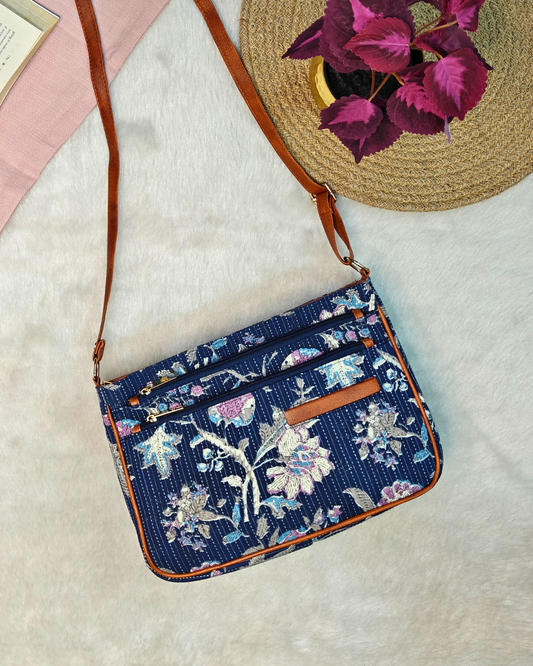 The 5 Zipper Sling: Style Meets Everyday Convenience - Blue Katha