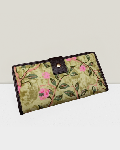 Ikkat Fusion Flap Wallet - Floral