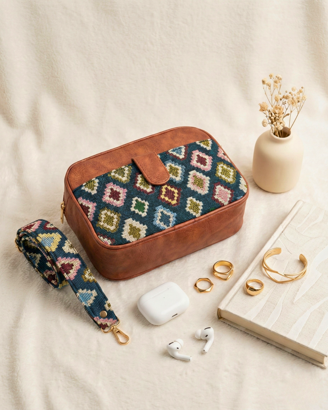 Magnetic Sling Bag Jacquard - Multi Color Motif