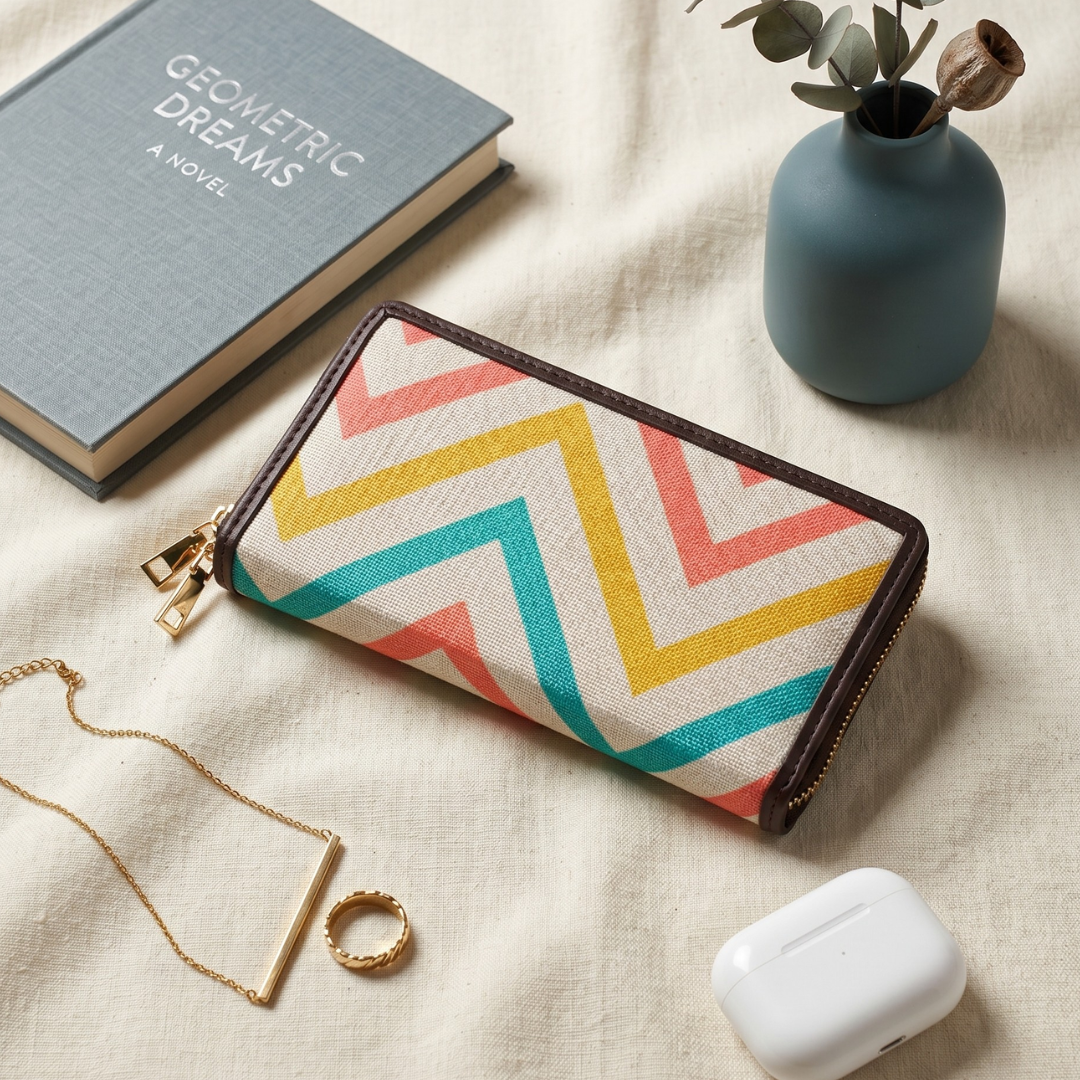 Double Zip Wallet for Secure and Organized Storage - Wave
