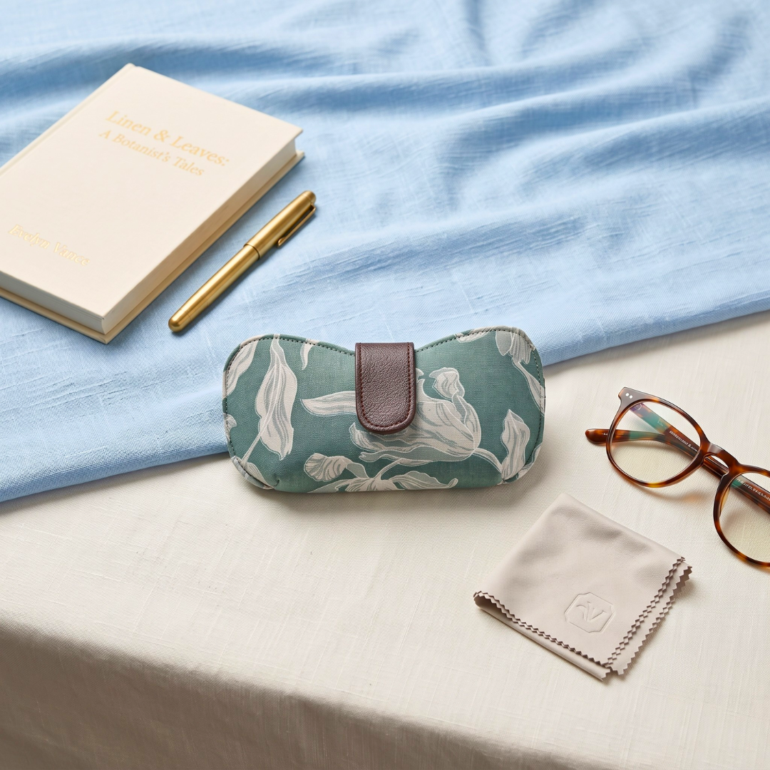 Trendy Ikkat Goggle; Spectacle Cases - Light Blue - Surovi Bags