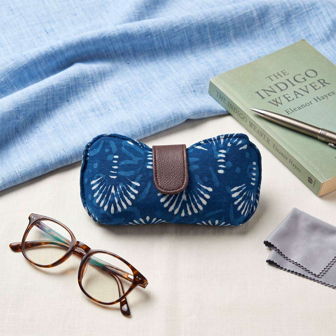 Trendy Ikkat Goggle; Spectacle Cases - Blue