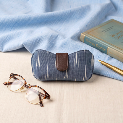 Trendy Ikkat Goggle; Spectacle Cases - Blue Ikkat Weave - Surovi Bags