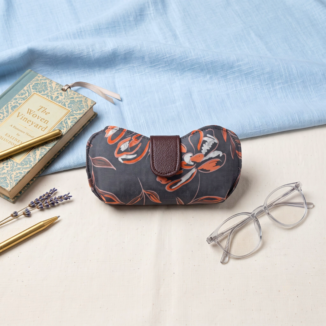 Trendy Ikkat Goggle; Spectacle Cases - Grey - Surovi Bags