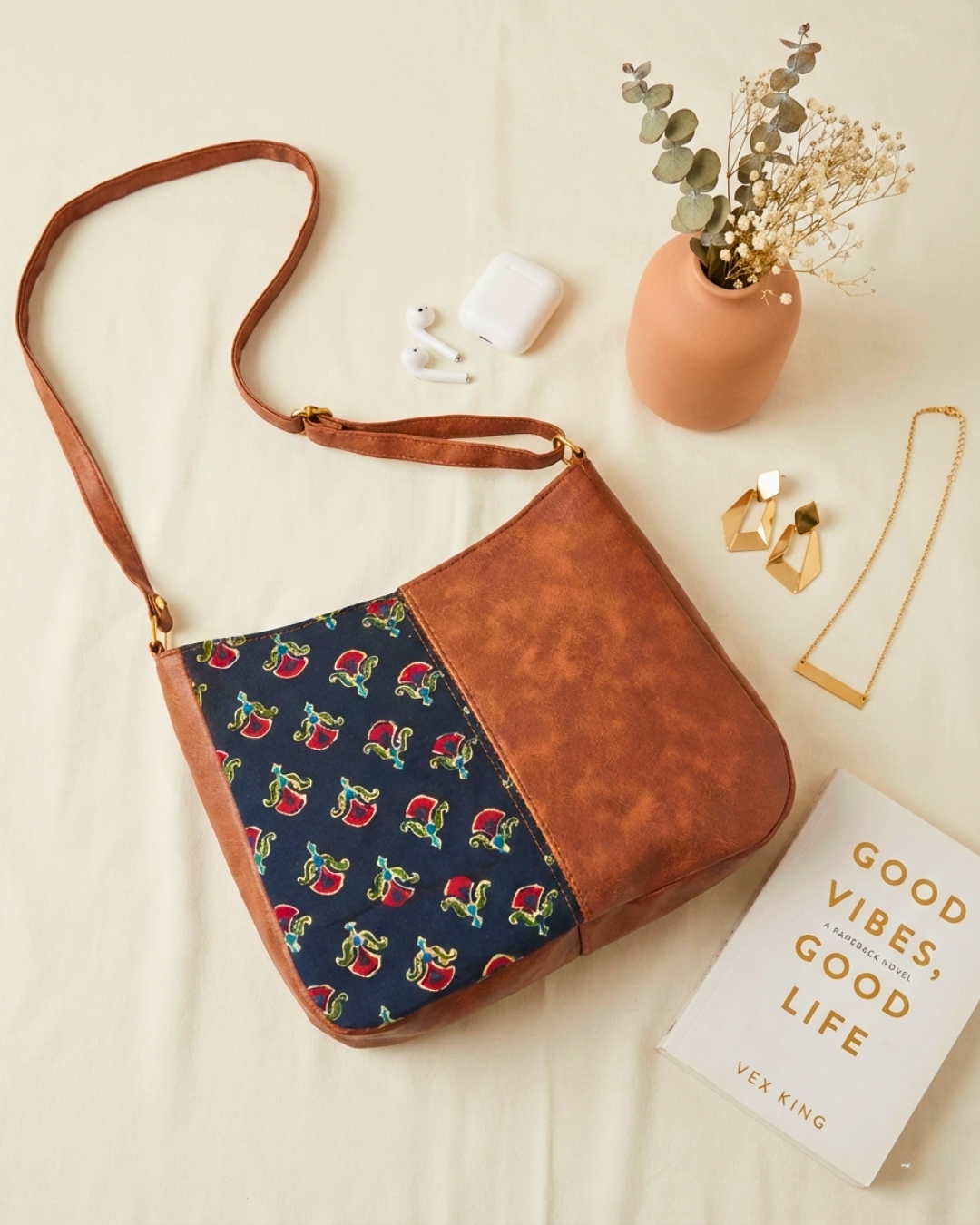 Combination Sling bag for Women - Kalamkari - Surovi Bags