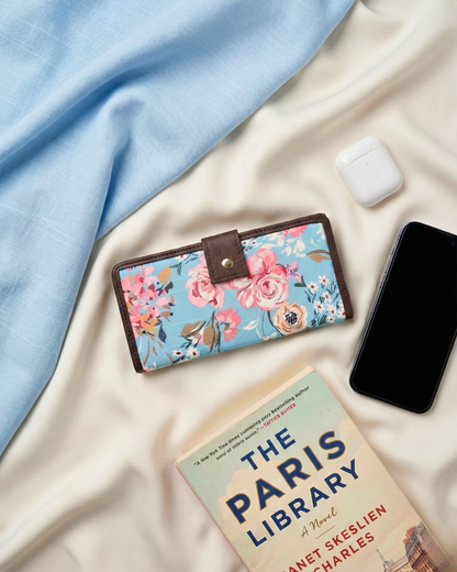 Ikkat Fusion Flap Wallet - Floral - Surovi Bags