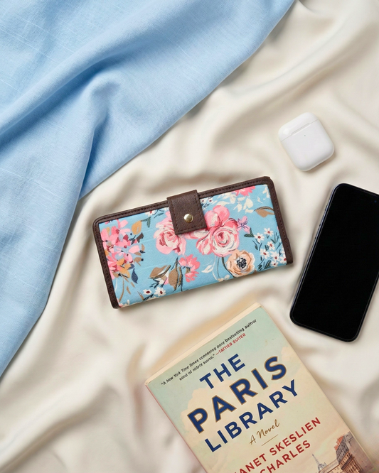 Ikkat Fusion Flap Wallet - Floral - Surovi Bags