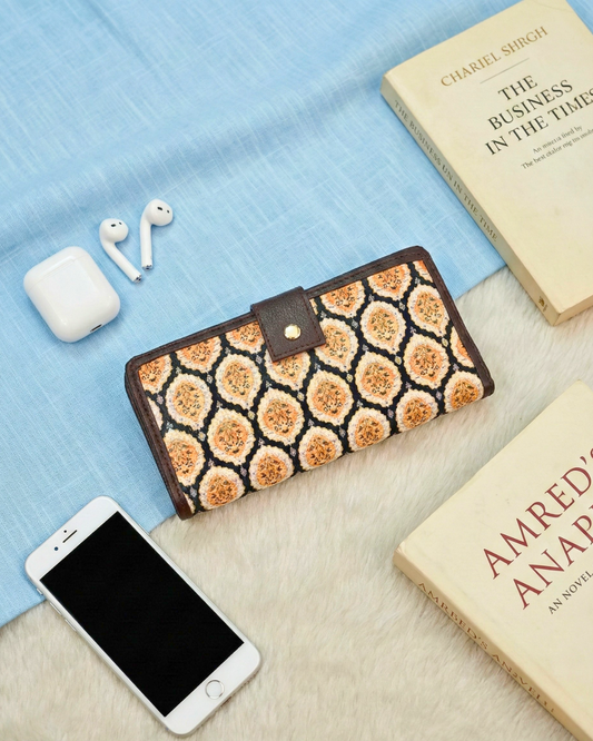 Ikkat Fusion Flap Wallet - FloMotif - Surovi Bags