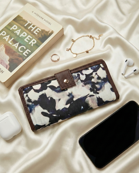 Ikkat Fusion Flap Wallet - Black Ajrak