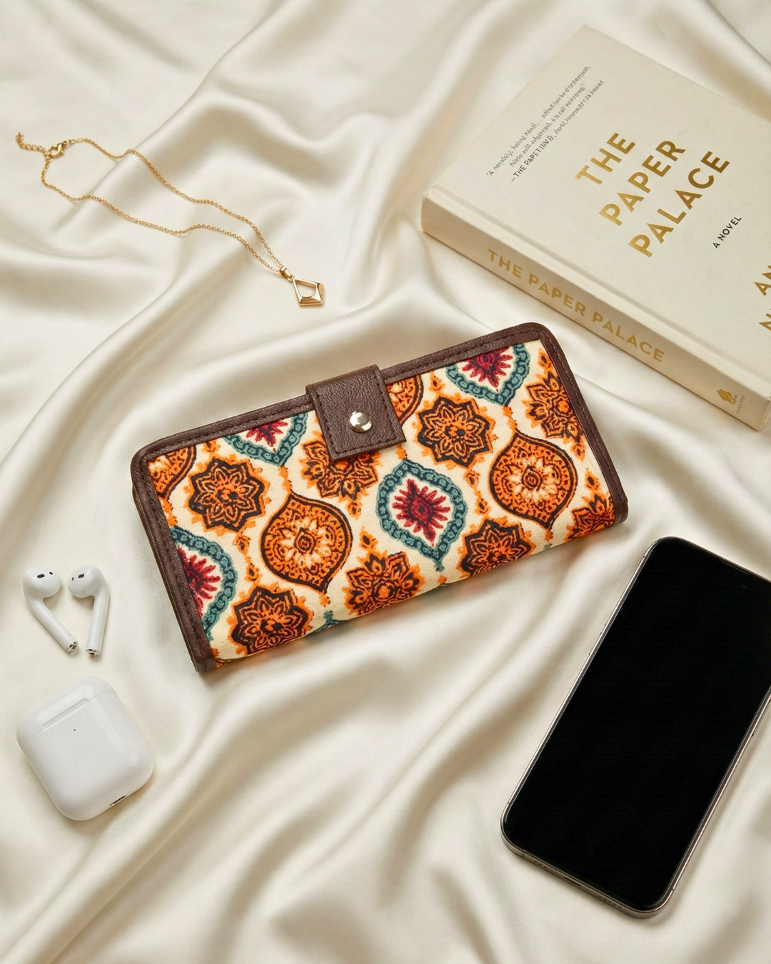 Ikkat Fusion Flap Wallet - Ajrak