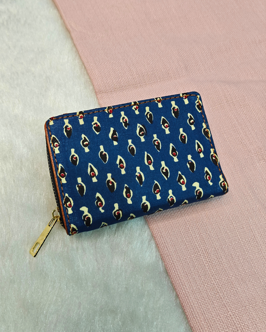 Foldable Pocket Wallet For Women - Hand block print