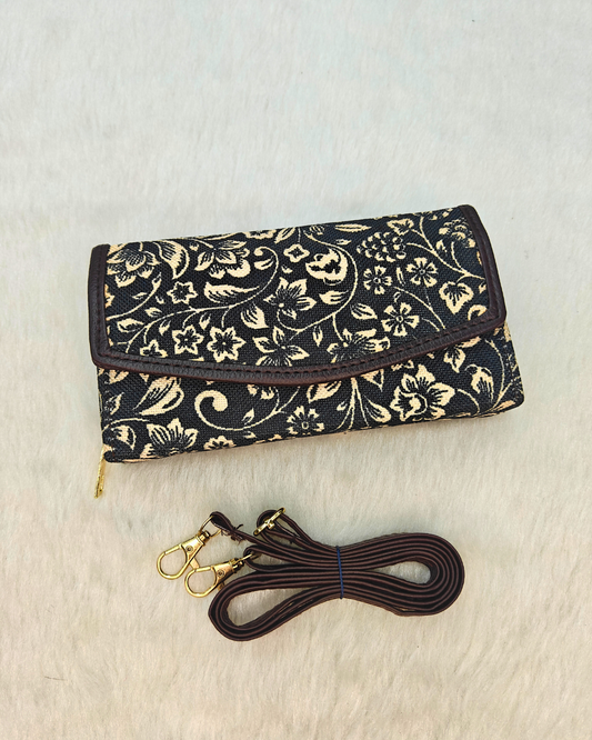 Stylish and Compact Sling Wallet - Kalamkari