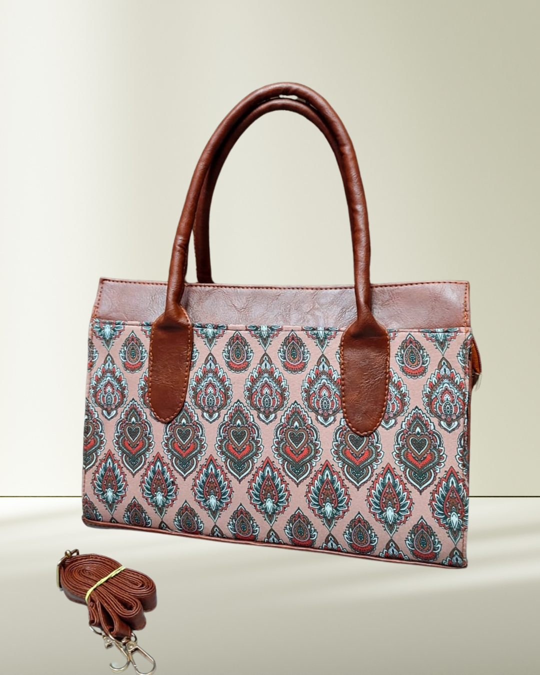 Women Urban Printed Handbag - Peach