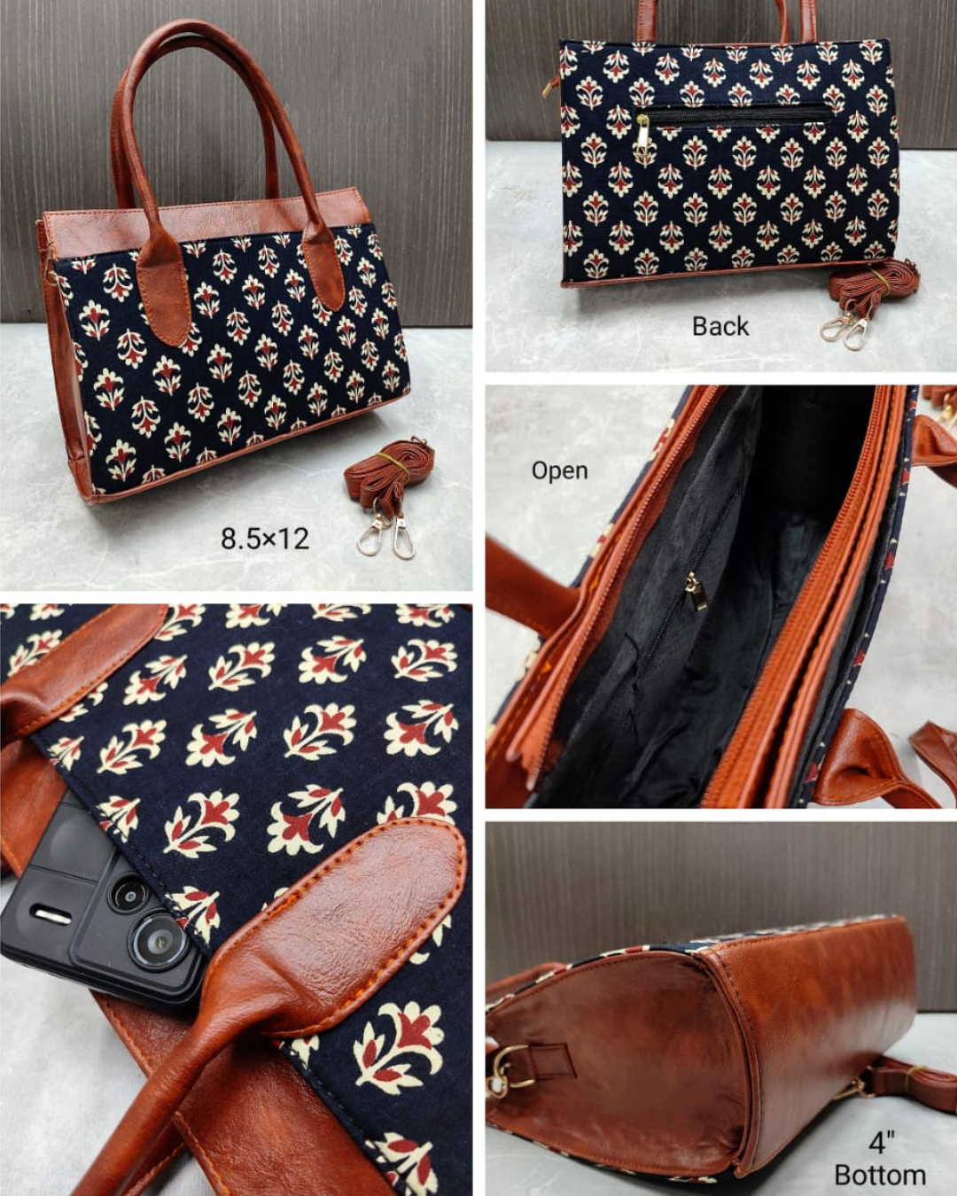 Women Urban Printed Handbag - Black