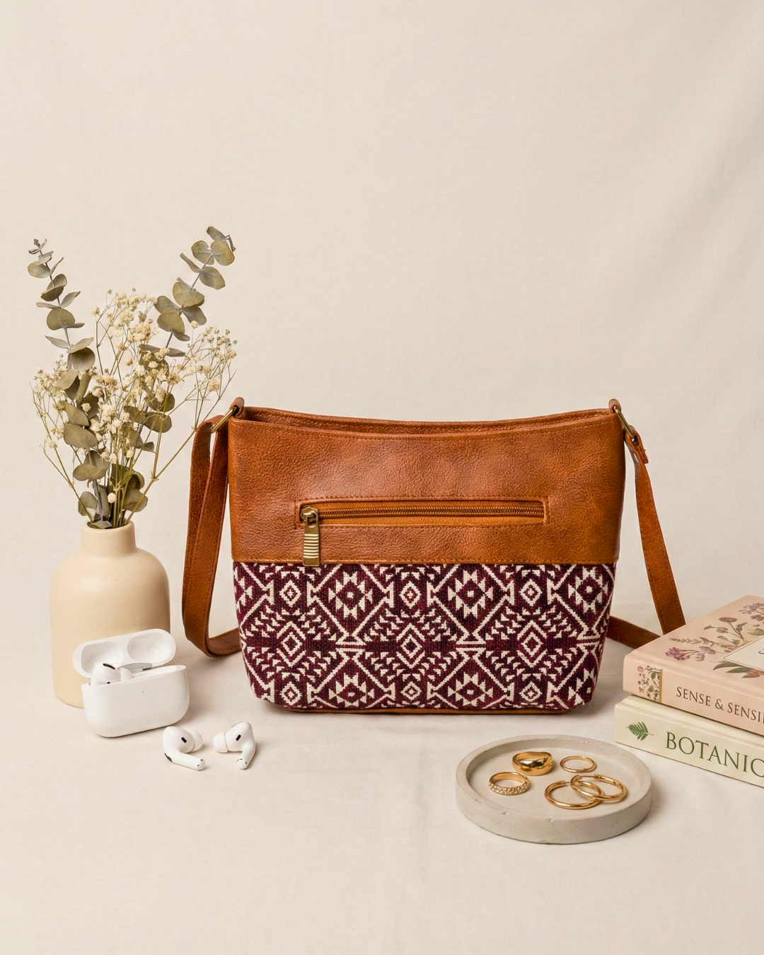 Everyday Explorer Sling Bag - Red weave - Surovi Bags