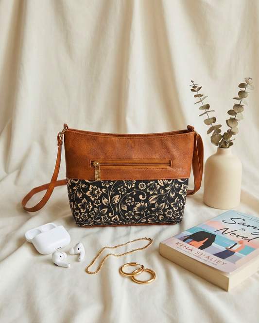 Everyday Explorer Sling Bag Jute - Kalamkari